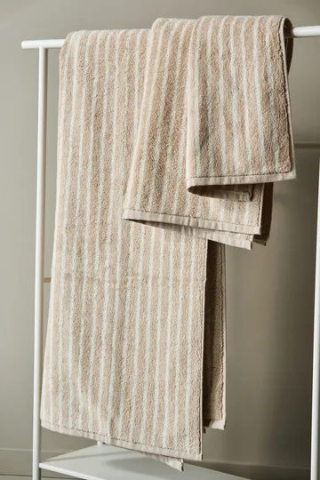 Drift badhandduk 70x140 cm - Beige-vit - Scandi Living
