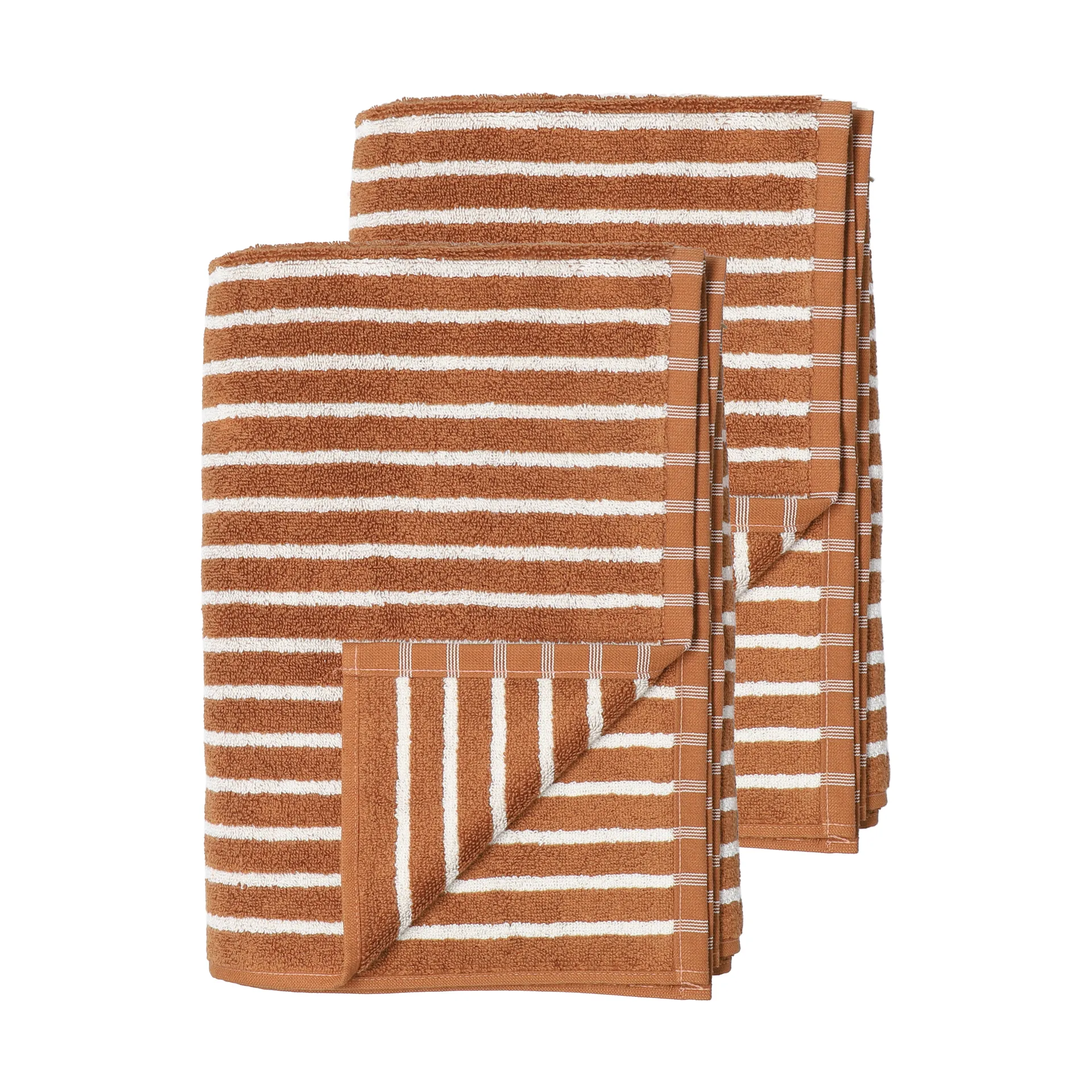 Drift badhanddukar 100x150 cm 2-pack - Brun-vit Scandi Living