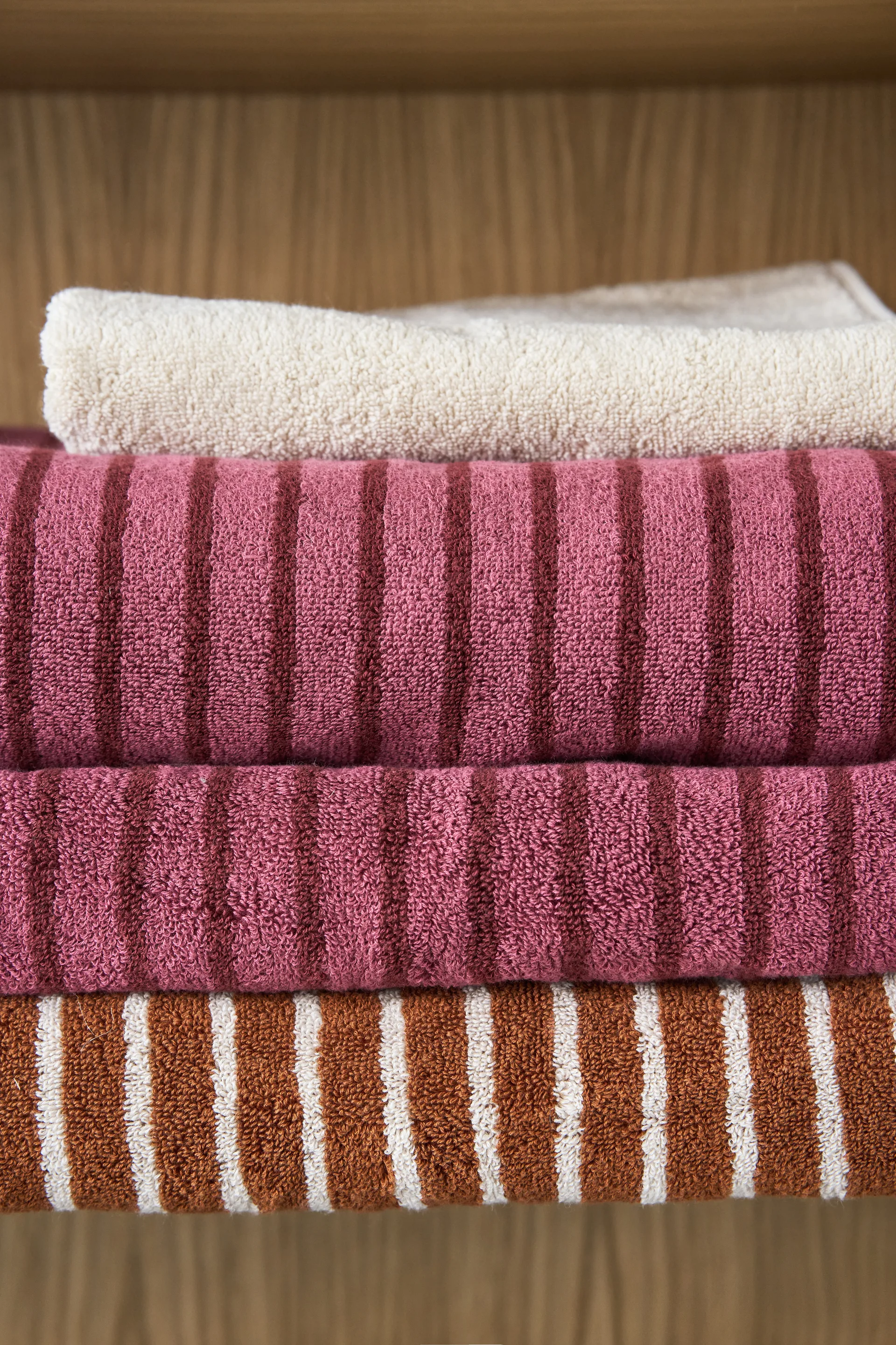 Drift badhanddukar 100x150 cm 2-pack - Brun-vit Scandi Living