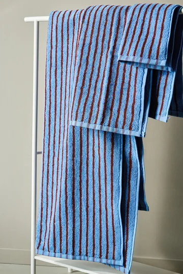 Drift handduk 30x50 cm - Blå-röd - Scandi Living