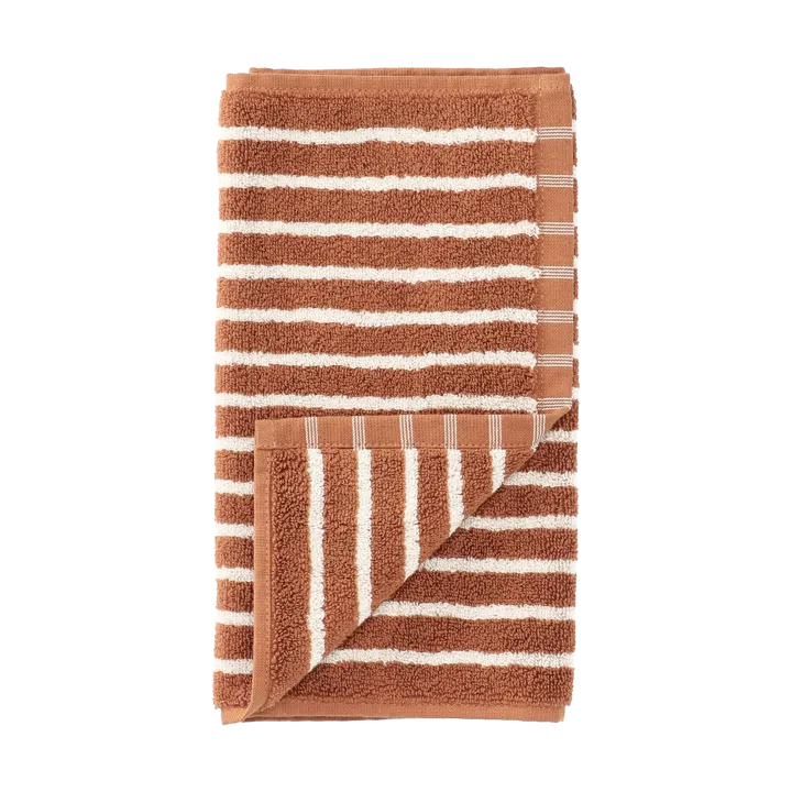 Drift handduk 30x50 cm - Brun-vit - Scandi Living