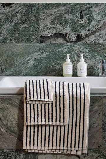 Drift handduk 30x50 cm - Vit-svart - Scandi Living