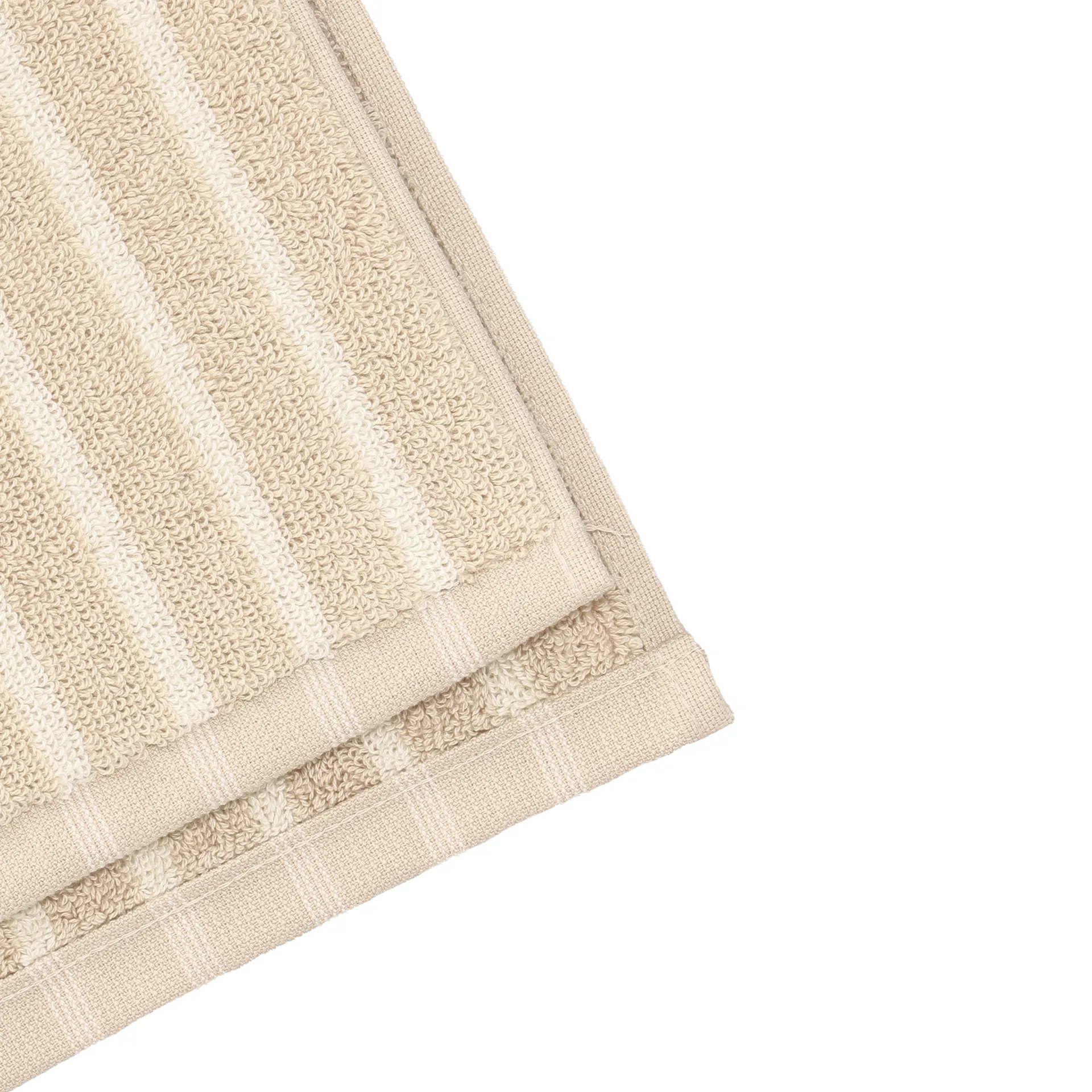 Drift handduk 50x70 cm, Beige-vit Scandi Living