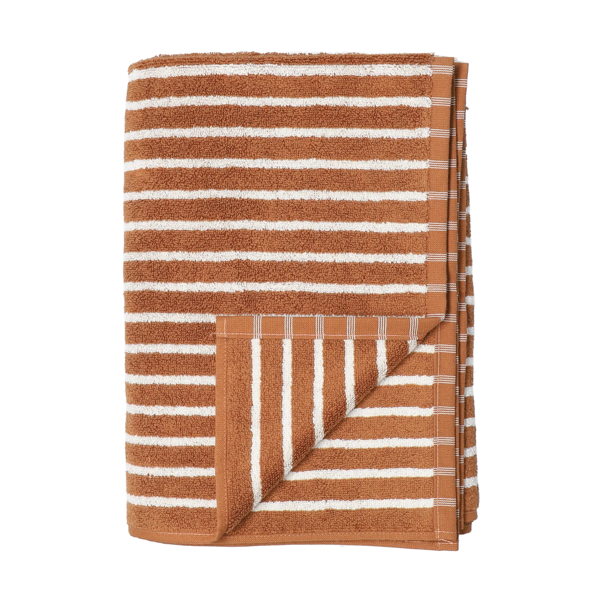 Drift handduk 50x70 cm, Brun-vit Scandi Living