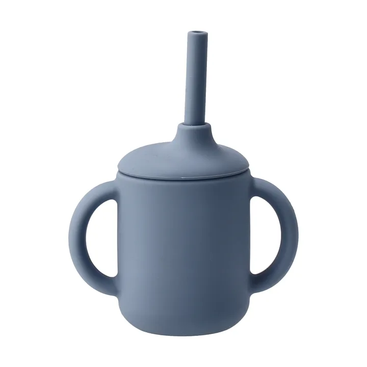 Idun mugg med sugrör silikon 120 ml - Blue - Scandi Living