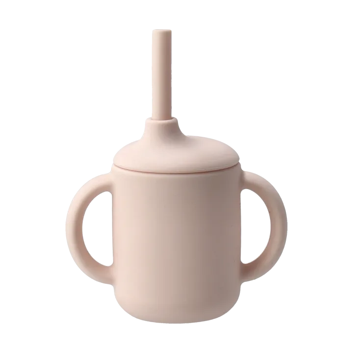 Idun mugg med sugrör silikon 120 ml - Blush - Scandi Living