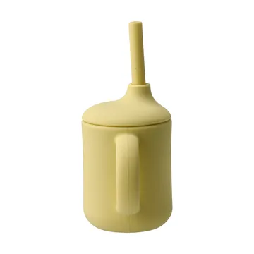 Idun mugg med sugrör silikon 120 ml - Lemon - Scandi Living