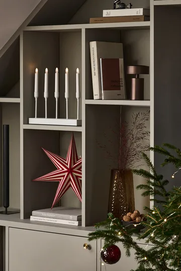 Kindle portabel adventsljusstake 30 cm - Vit - Scandi Living