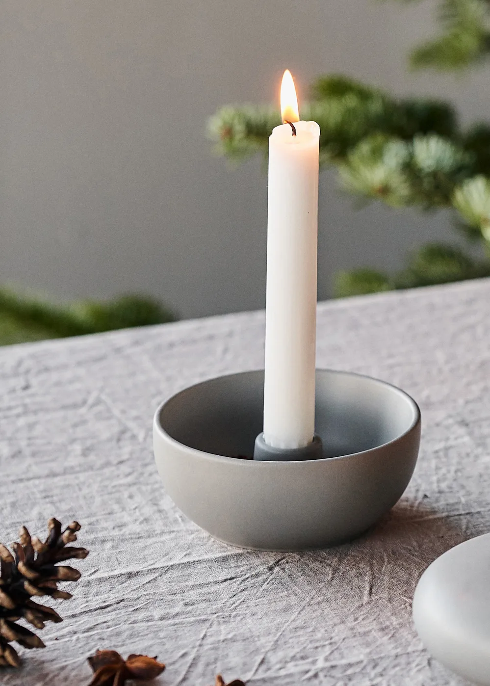 Valley ljusstake Ø12 cm, Grå Scandi Living