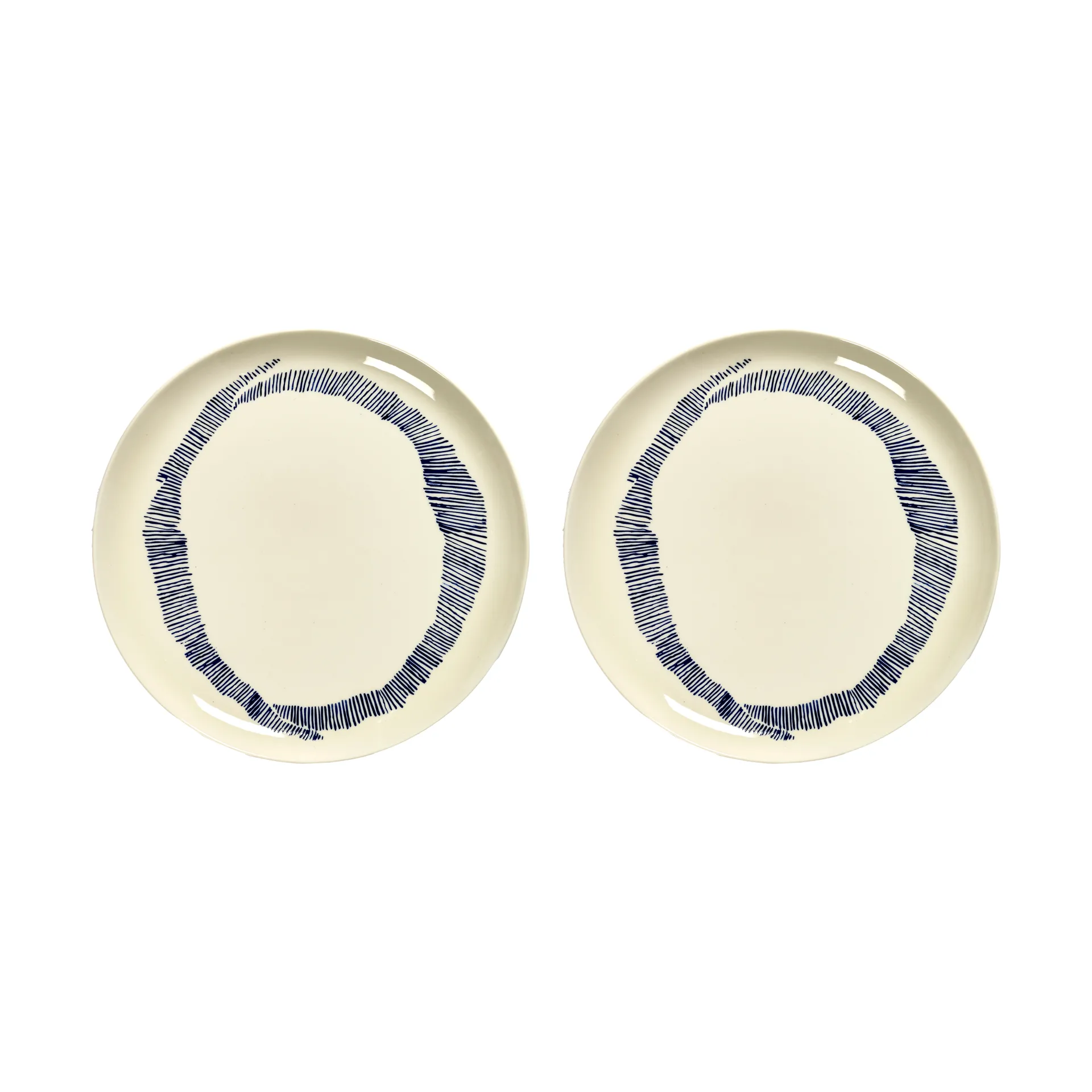 Ottolenghi Feast tallrik L Ø26 cm 2-pack, White stripes-blue Serax