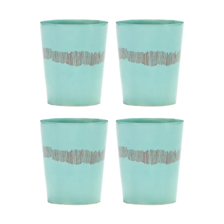 Ottolenghi Feast tekopp 33 cl 4-pack - Azure stripes-red - Serax