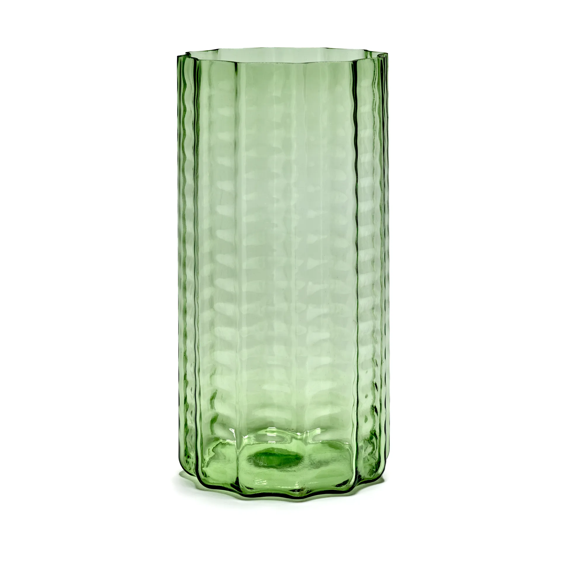 Waves 03 vas 35 cm, Green-clear Serax