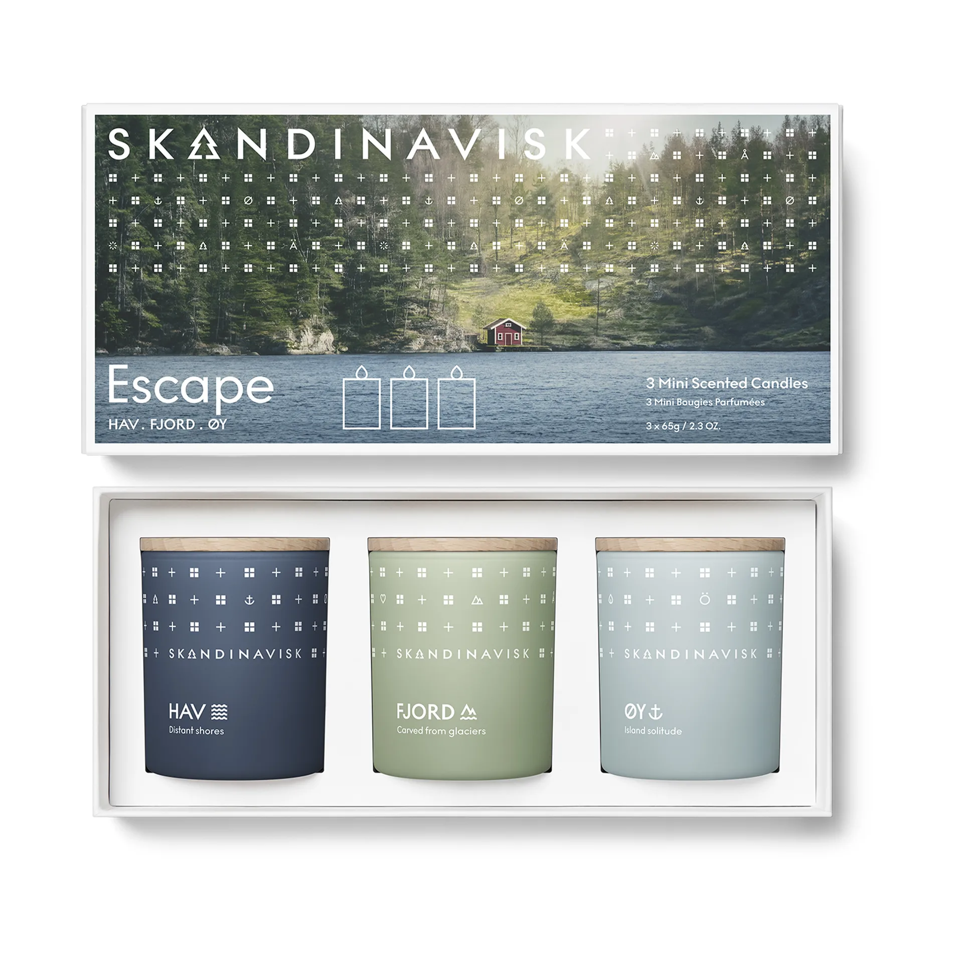 ESCAPE mini dofljus gåvoset 3 delar, 65 g Skandinavisk