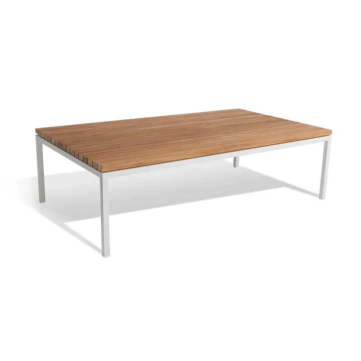 Bönan loungebord 105x60x30 cm ljusgrå ram-teak - Skargaarden