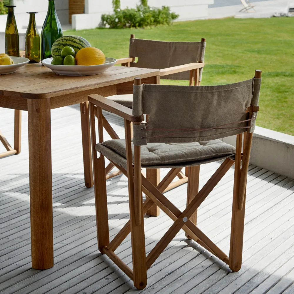 Kryss Dining karmstol, Slate dark grey, teak Skargaarden