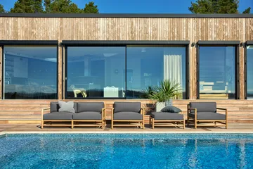 Saltholm soffa teak-gråbrun dyna - Skargaarden