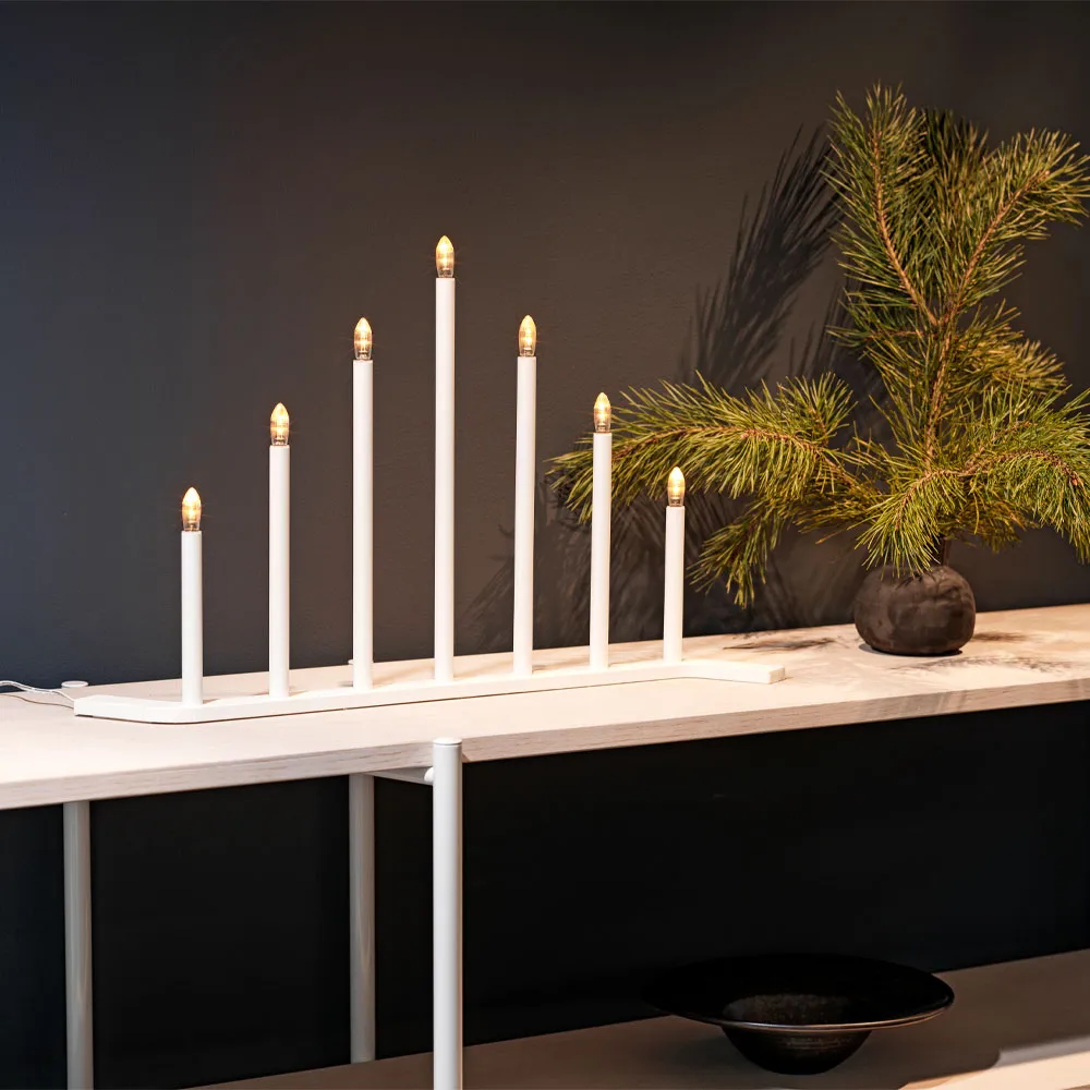 Advent RE adventsljusstake, vit, 7 ljus SMD Design