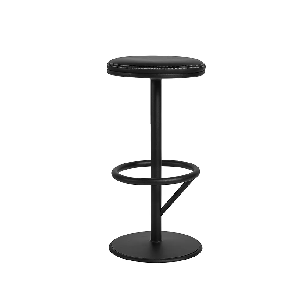 Orbit barpall låg, svart matt, svart läder SMD Design