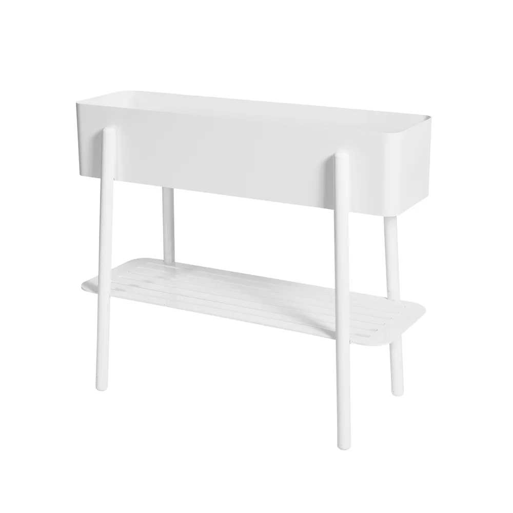 Prunella blomsterbord, vit/aluminium SMD Design