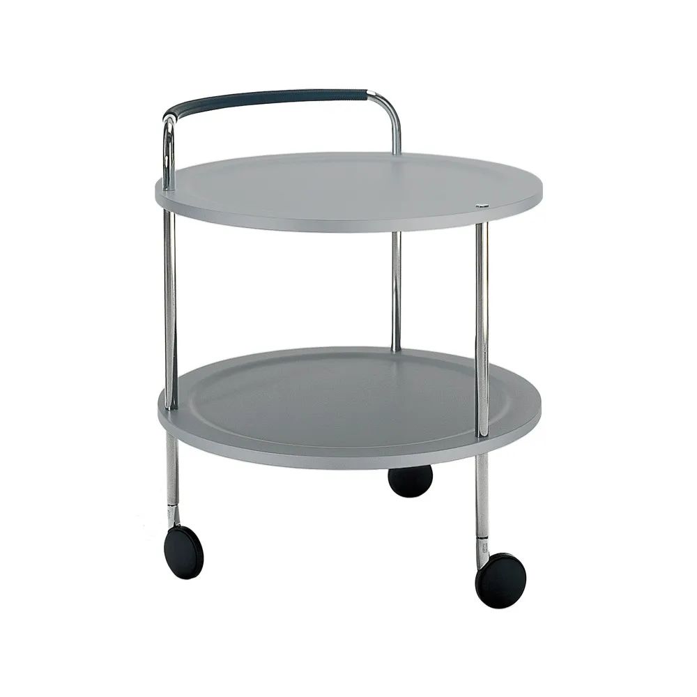 Trolley Round Basic serveringsvagn, ljusgrå, kromstativ SMD Design
