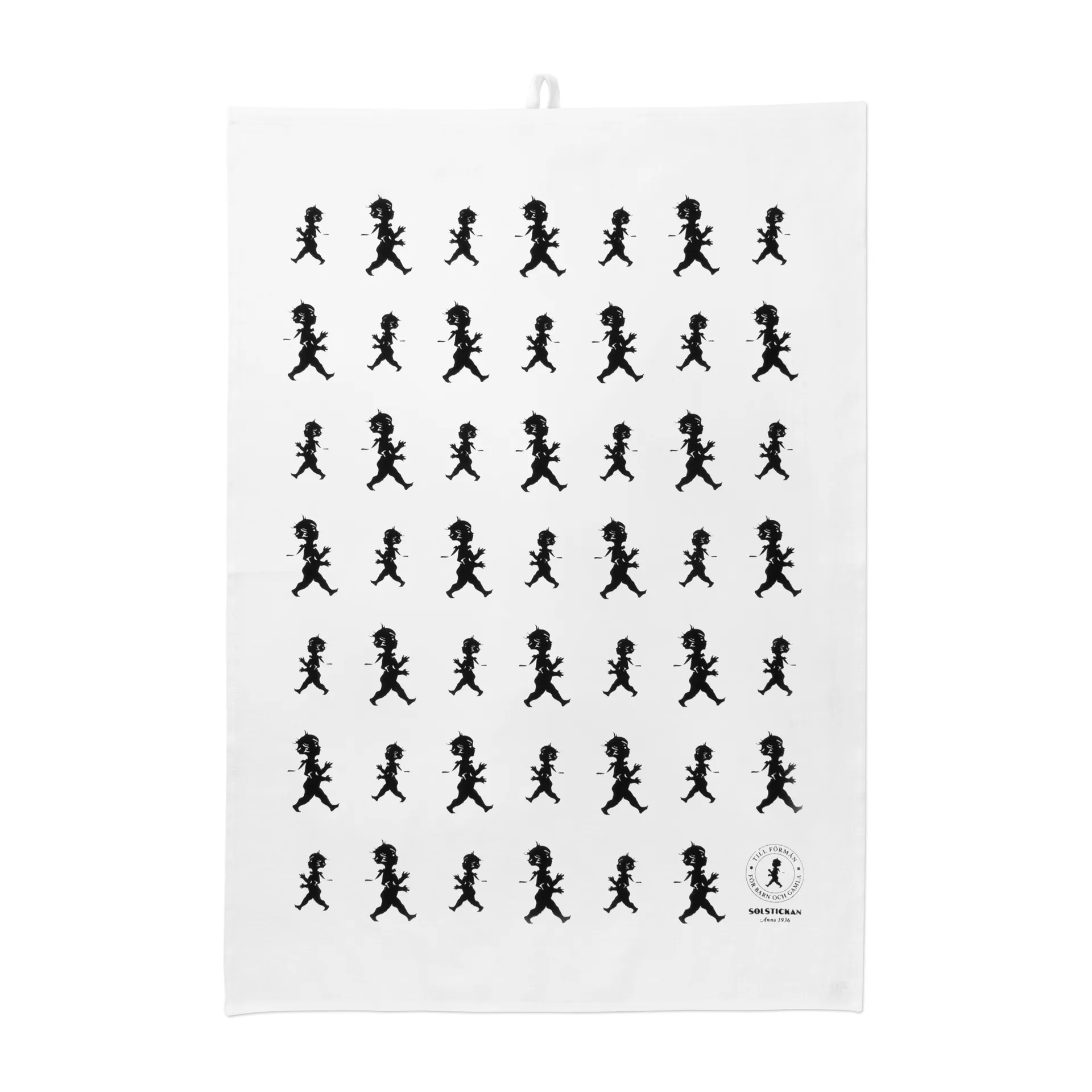 Solstickan kökshandduk 50x70 cm, Vit-svart Solstickan Design