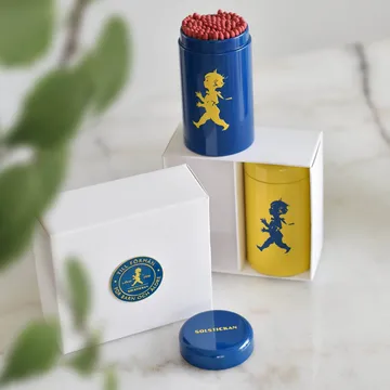 Solstickan tändsticksrör 2-pack presentförpackning - Gul, blå - Solstickan Design