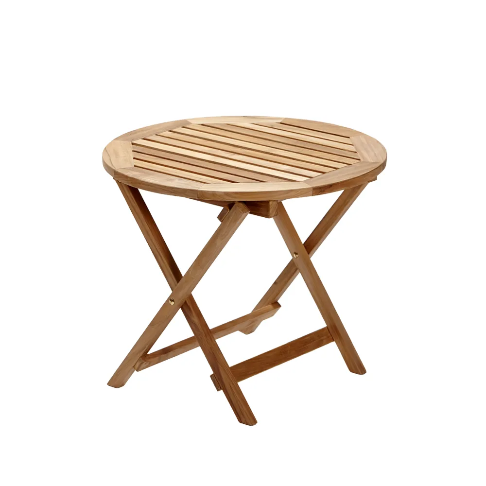 Alnö sidobord Ø55 cm, Teak Stockamöllan