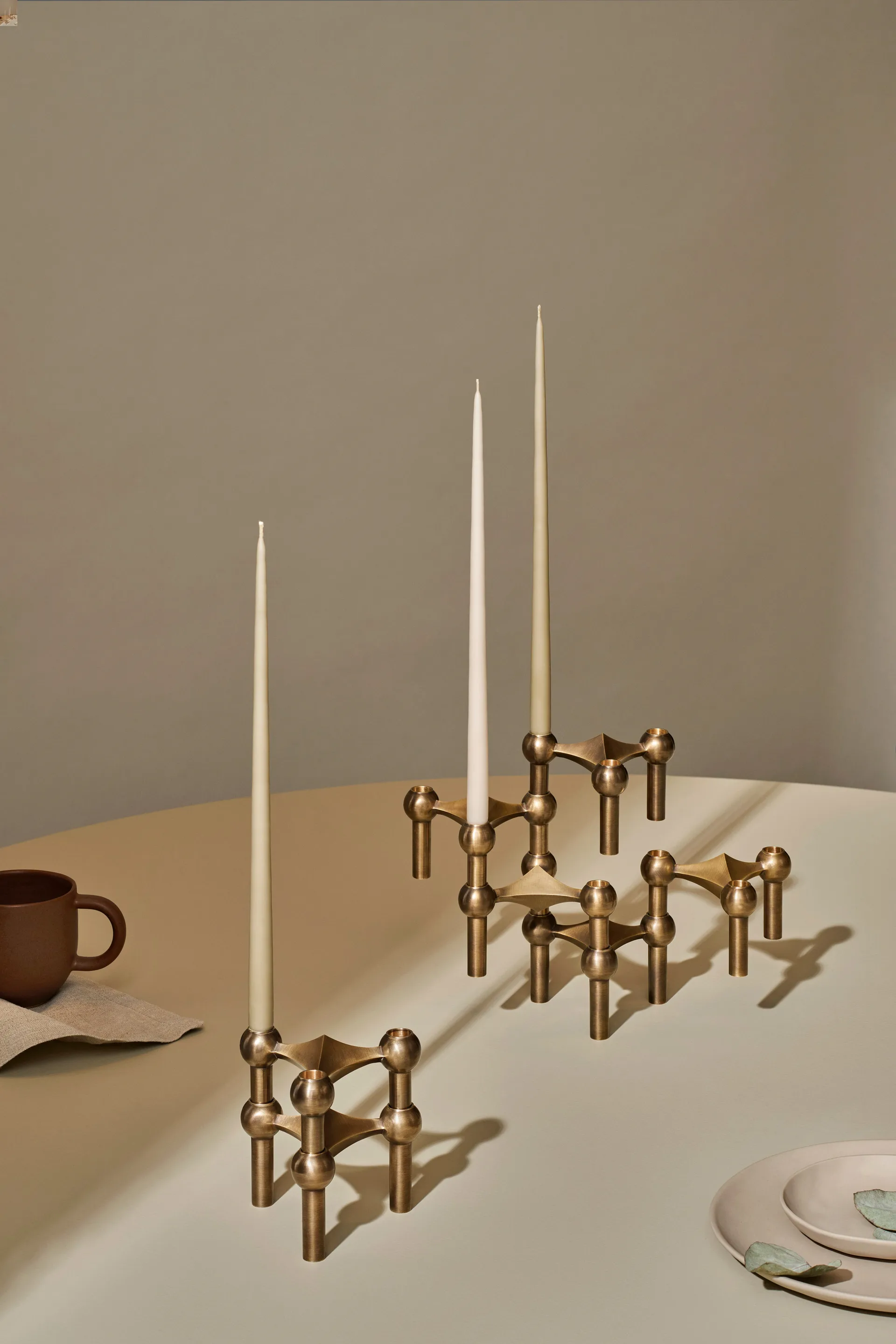 STOFF Nagel ljusstake 3-pack, Bronzed brass STOFF Nagel