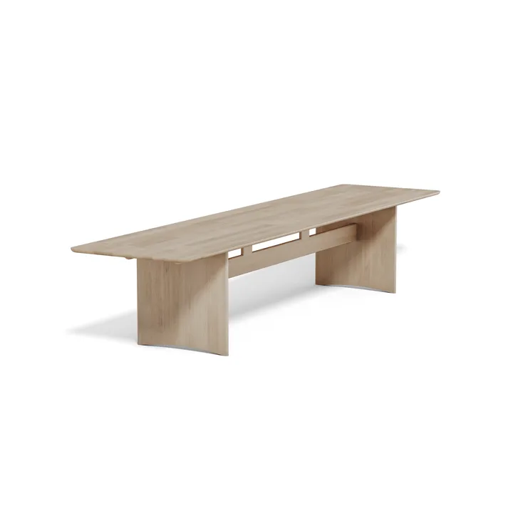 Alt bord 90x385 cm ek - Ljus mattlack - Stolab