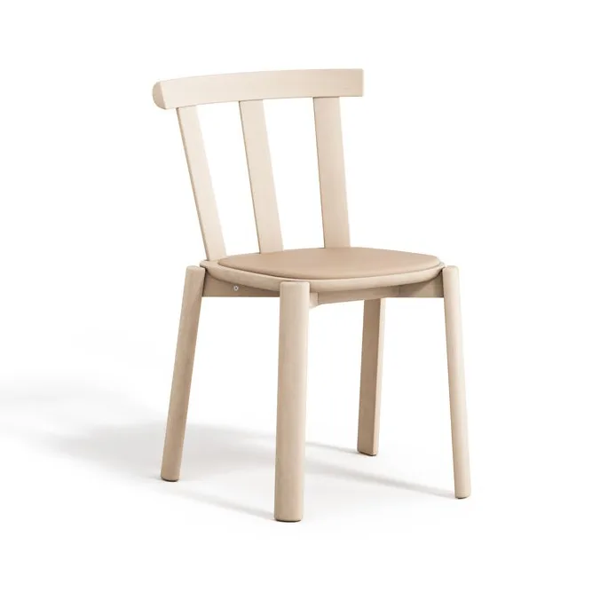 Alt stol klädd sits björk, Elmovegeta 22011-ljus mattlack Stolab
