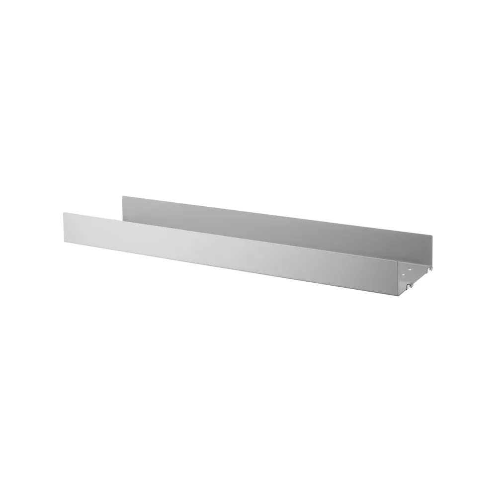 String hyllplan metall, grå, 78x20 cm, hög kant String