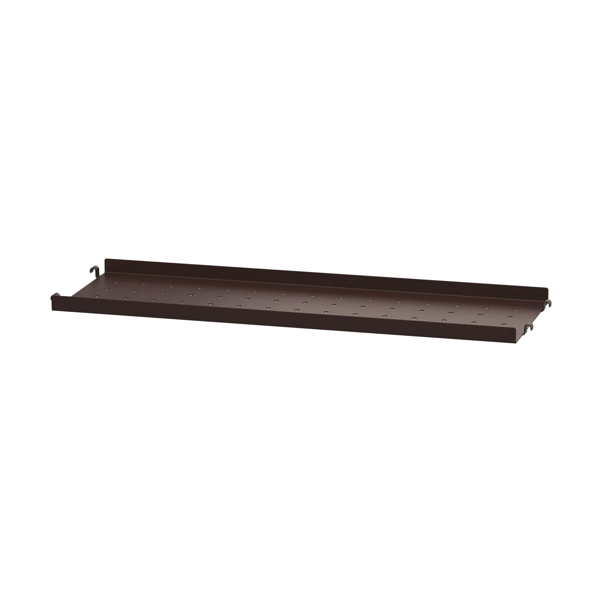 String hyllplan metall, Mörkbrun, 58x20, låg kant String
