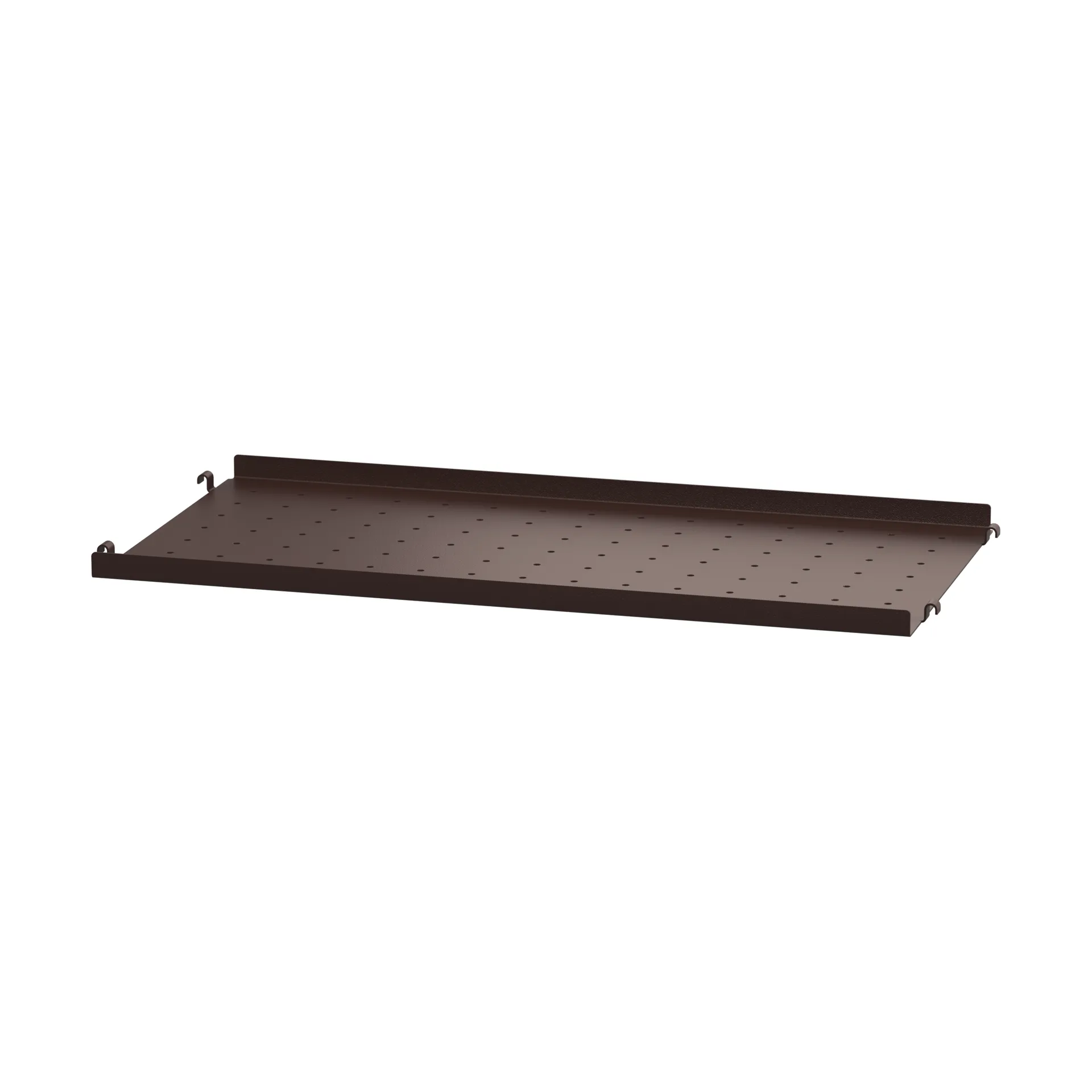 String hyllplan metall, Mörkbrun, 58x30, låg kant String