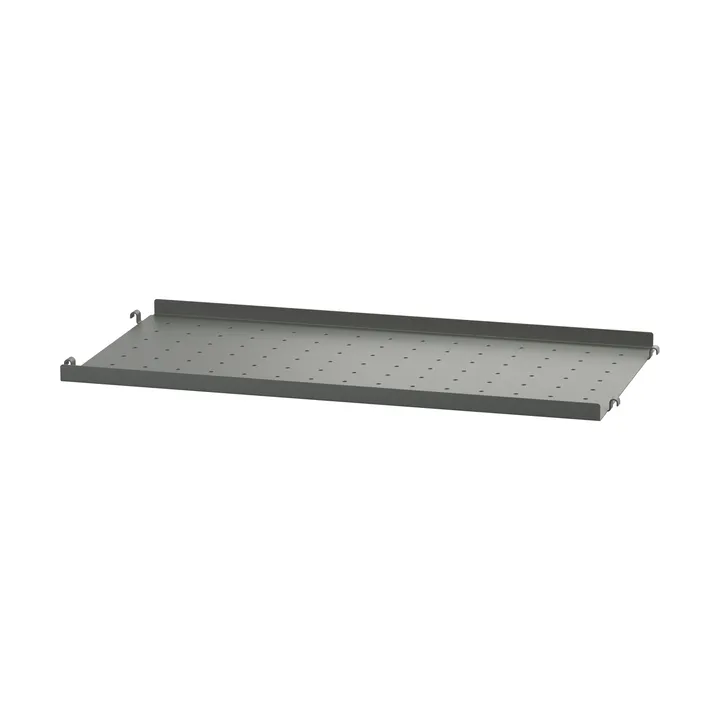 String hyllplan metall - Mörkgrå, 58x20 cm, låg kant - String