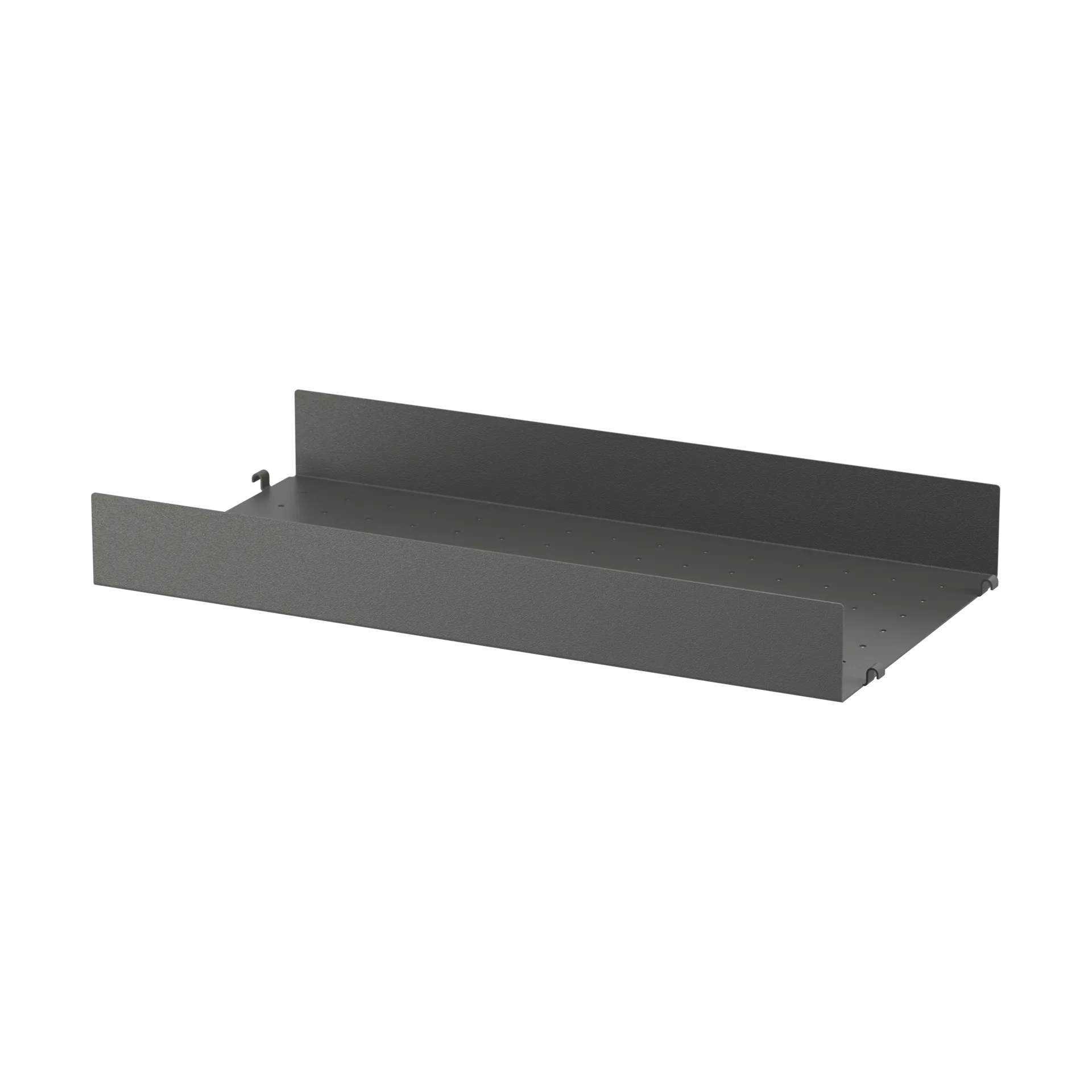 String hyllplan metall, Mörkgrå, 58x30 cm, hög kant String