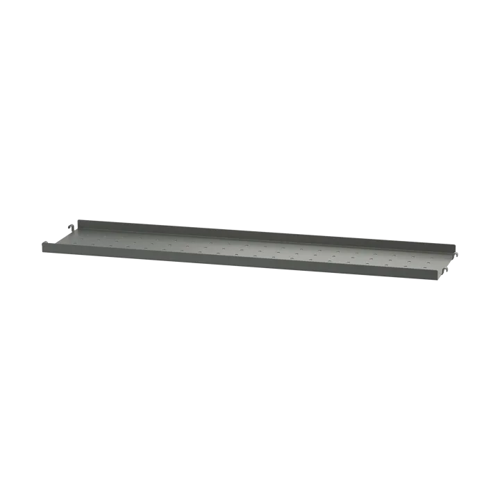 String hyllplan metall - Mörkgrå, 78x20 cm, låg kant - String