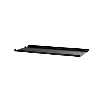 String hyllplan metall - svart, 78x20 cm, låg kant - String