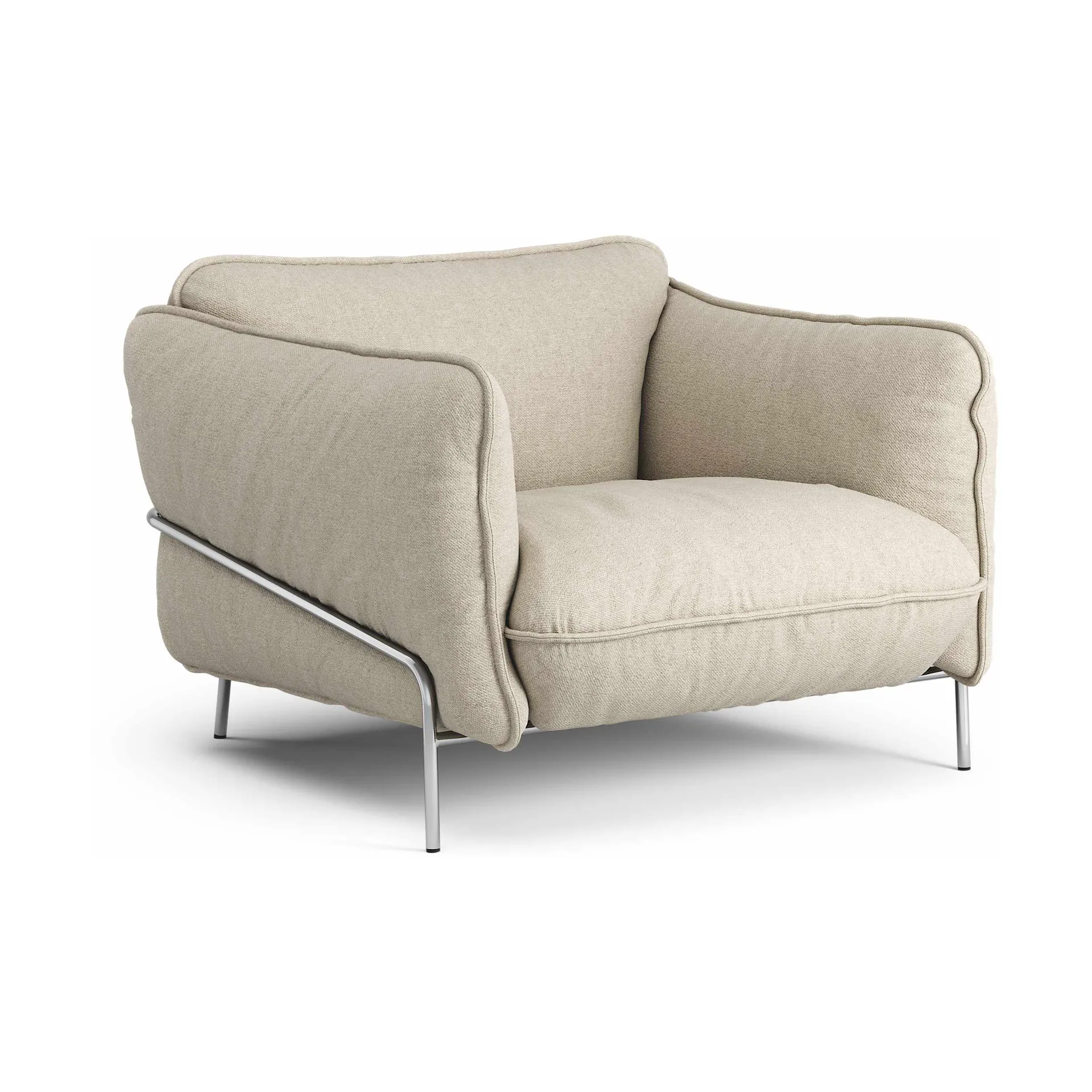 Continental fåtölj, Sealife Dark beige/white-kromat stål Swedese