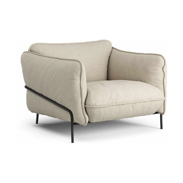 Continental fåtölj - Sealife Dark beige/white-svartlackerat stål - Swedese