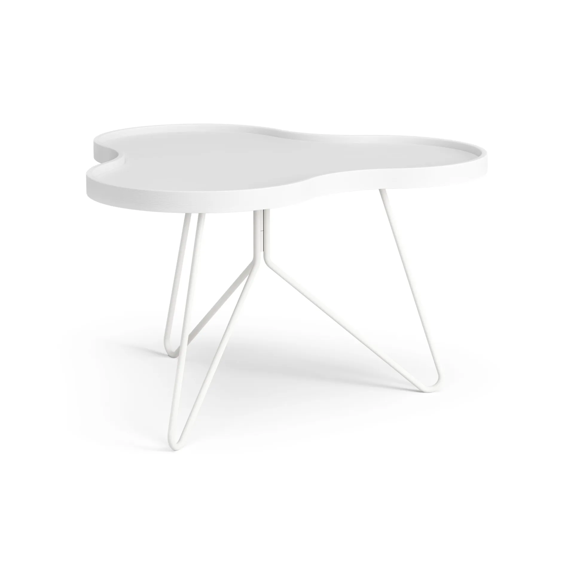 Flower mono bord 62x66 cm, H39 cm Ask vitlaserad Swedese