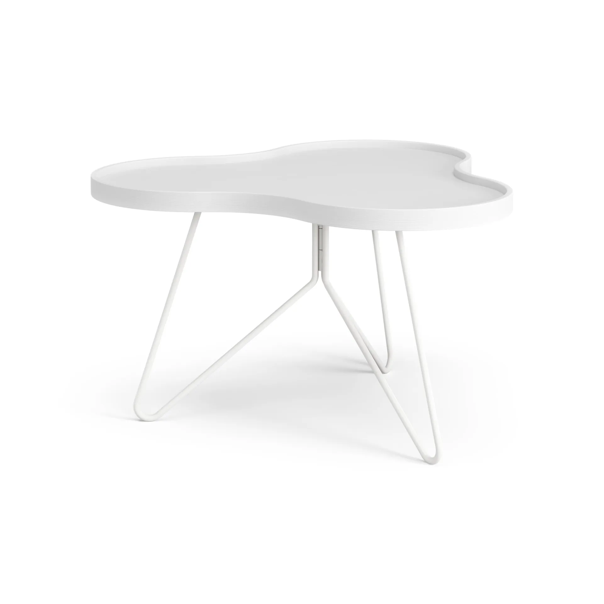 Flower mono bord 62x66 cm, H39 cm Ask vitlaserad Swedese