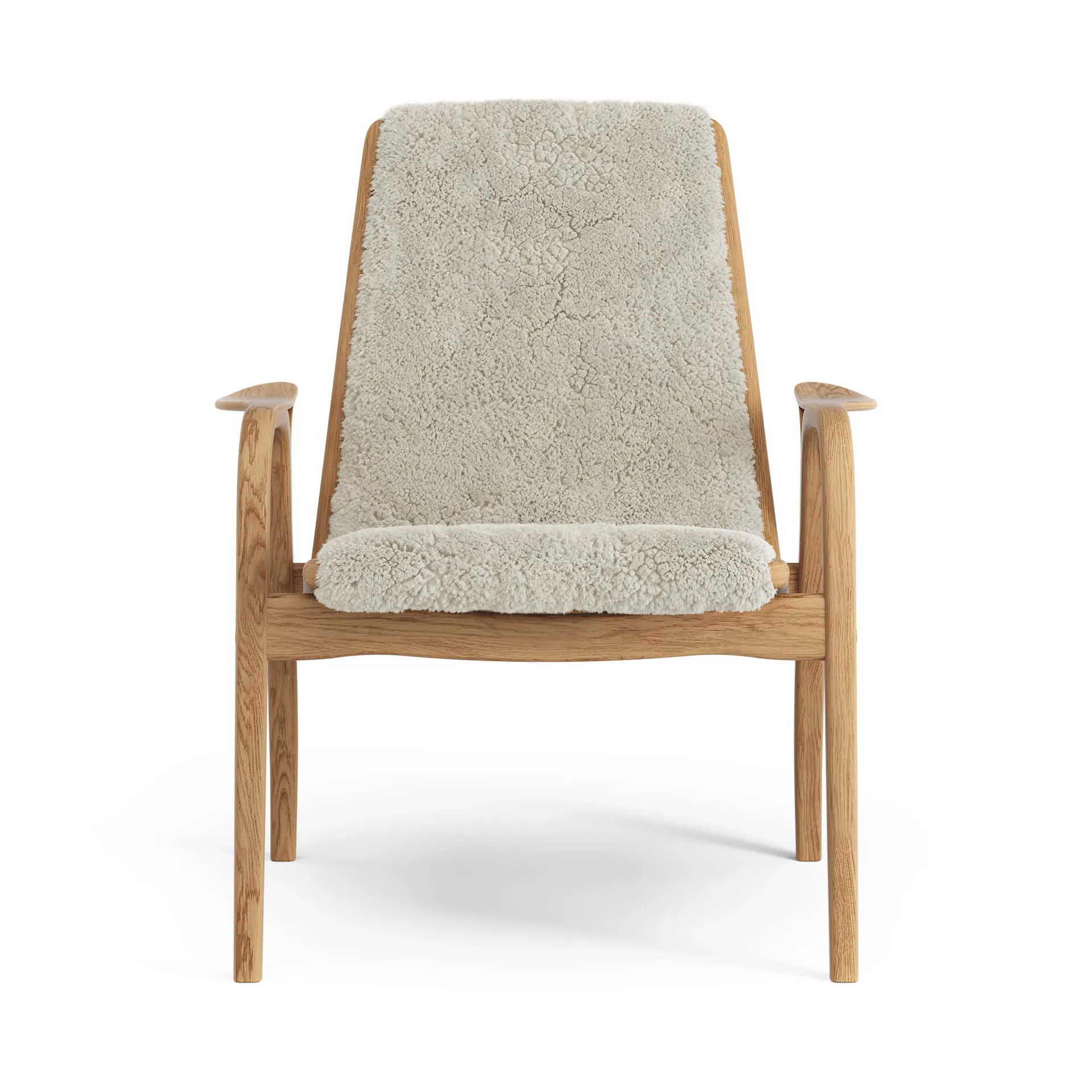 Laminett fåtölj oljad ek/fårskinn, Moonlight (beige) Swedese