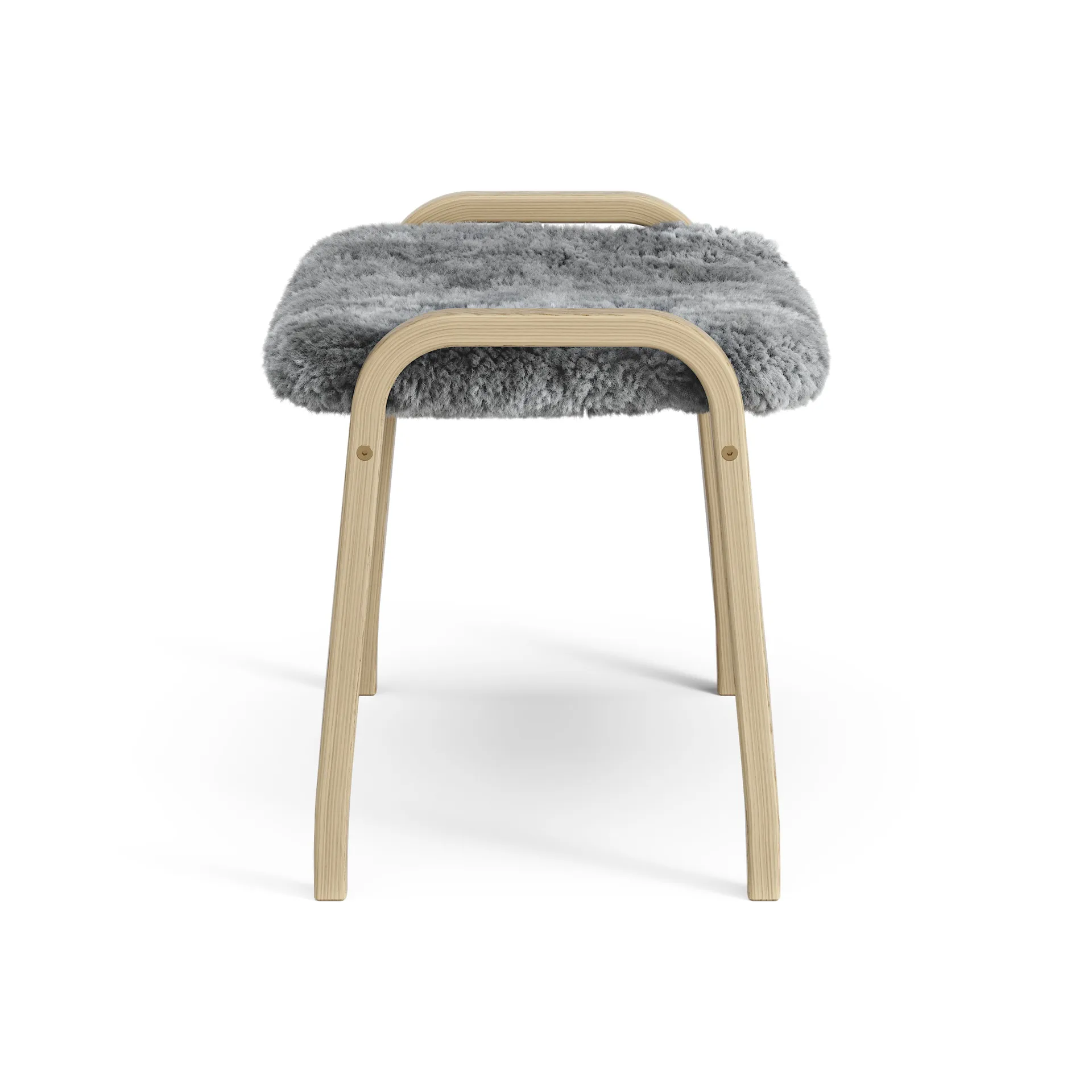 Lamini fotpall till barn lackad ek/fårskinn, Scandinavian Grey (grå) Swedese