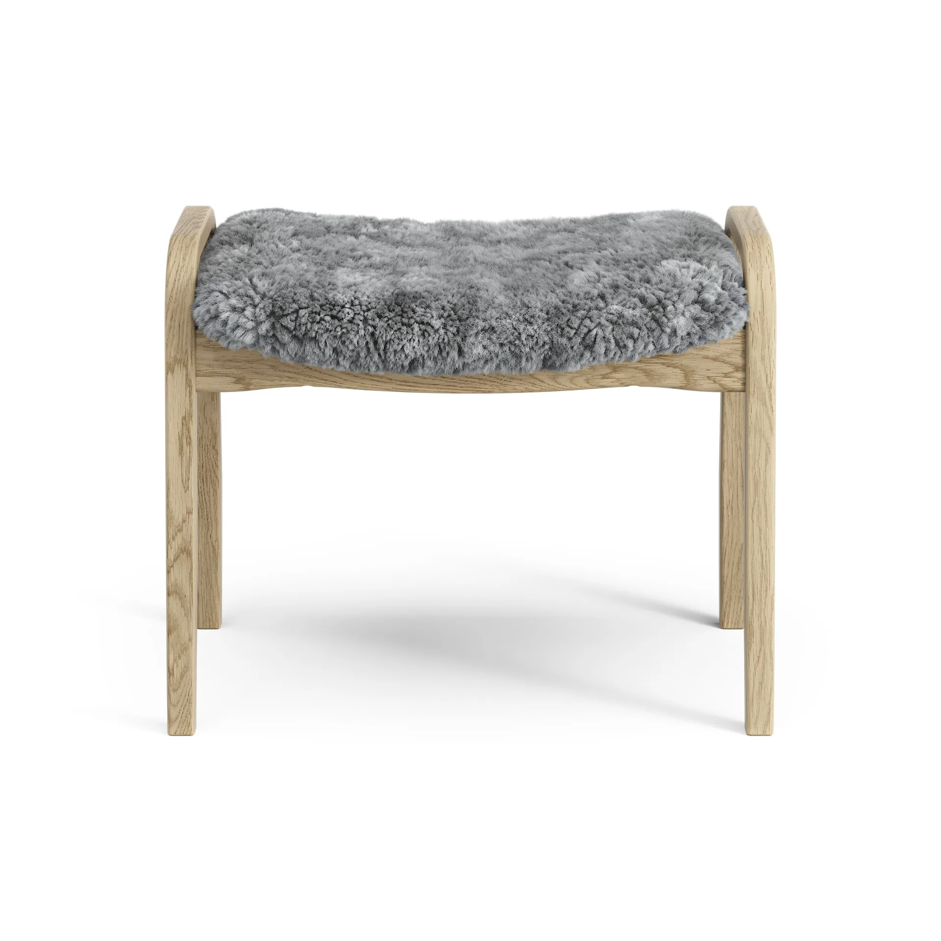 Lamini fotpall till barn lackad ek/fårskinn, Scandinavian Grey (grå) Swedese