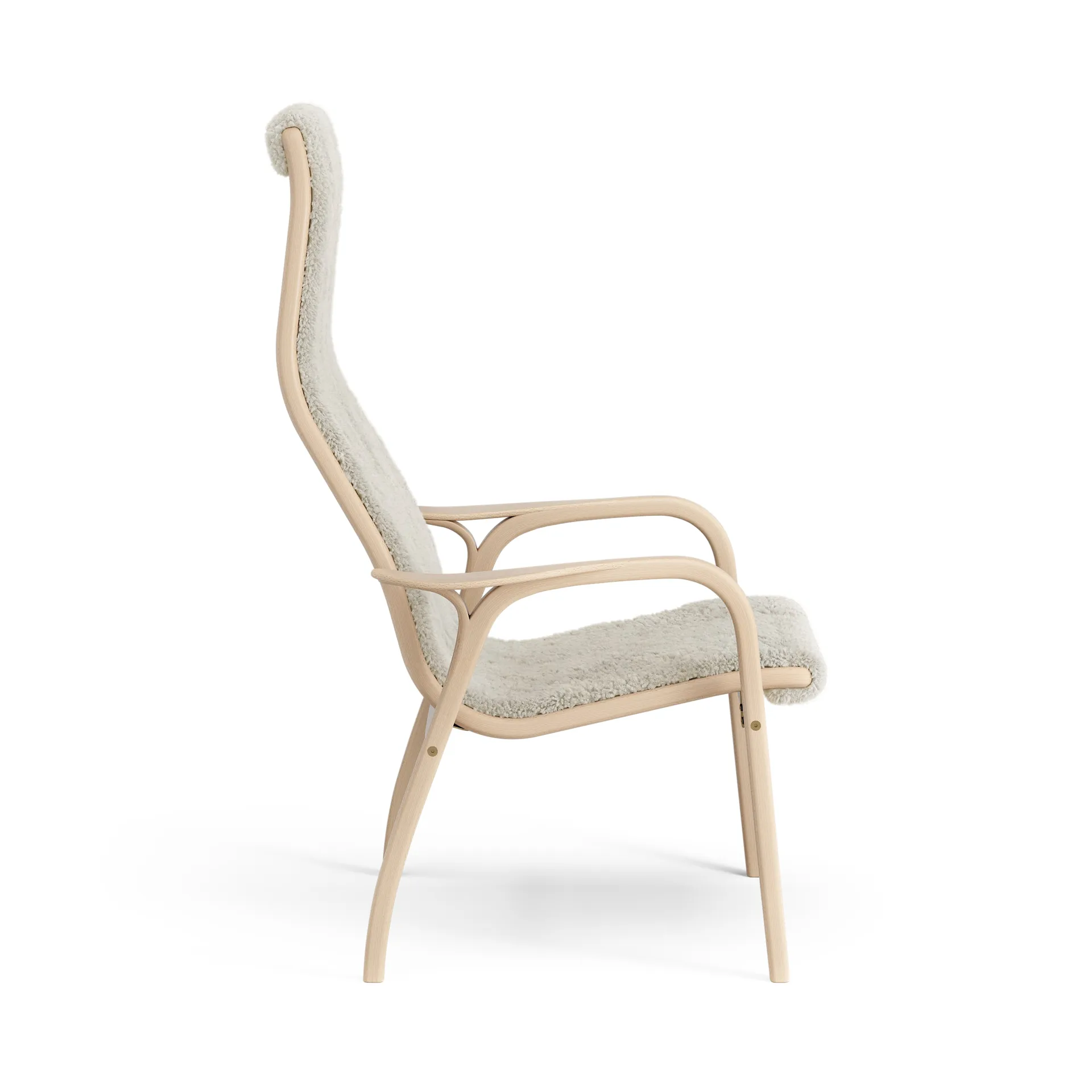 Lamino fåtölj lackad bok/fårskinn, Moonlight (beige) Swedese