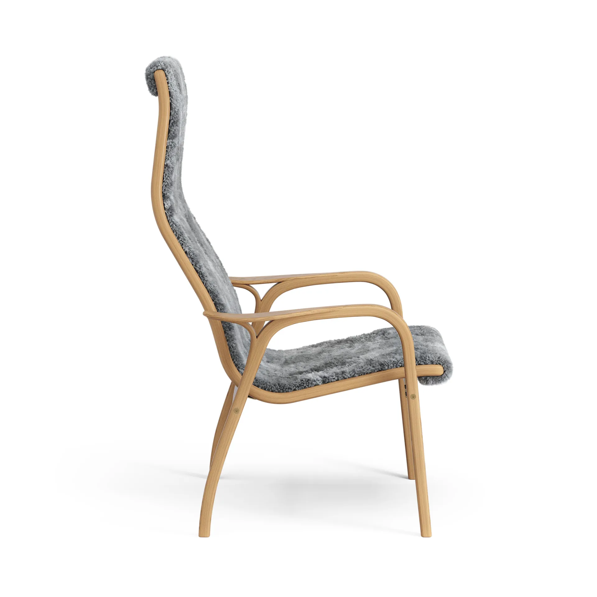 Lamino fåtölj oljad ek/fårskinn, Scandinavian Grey (grå) Swedese