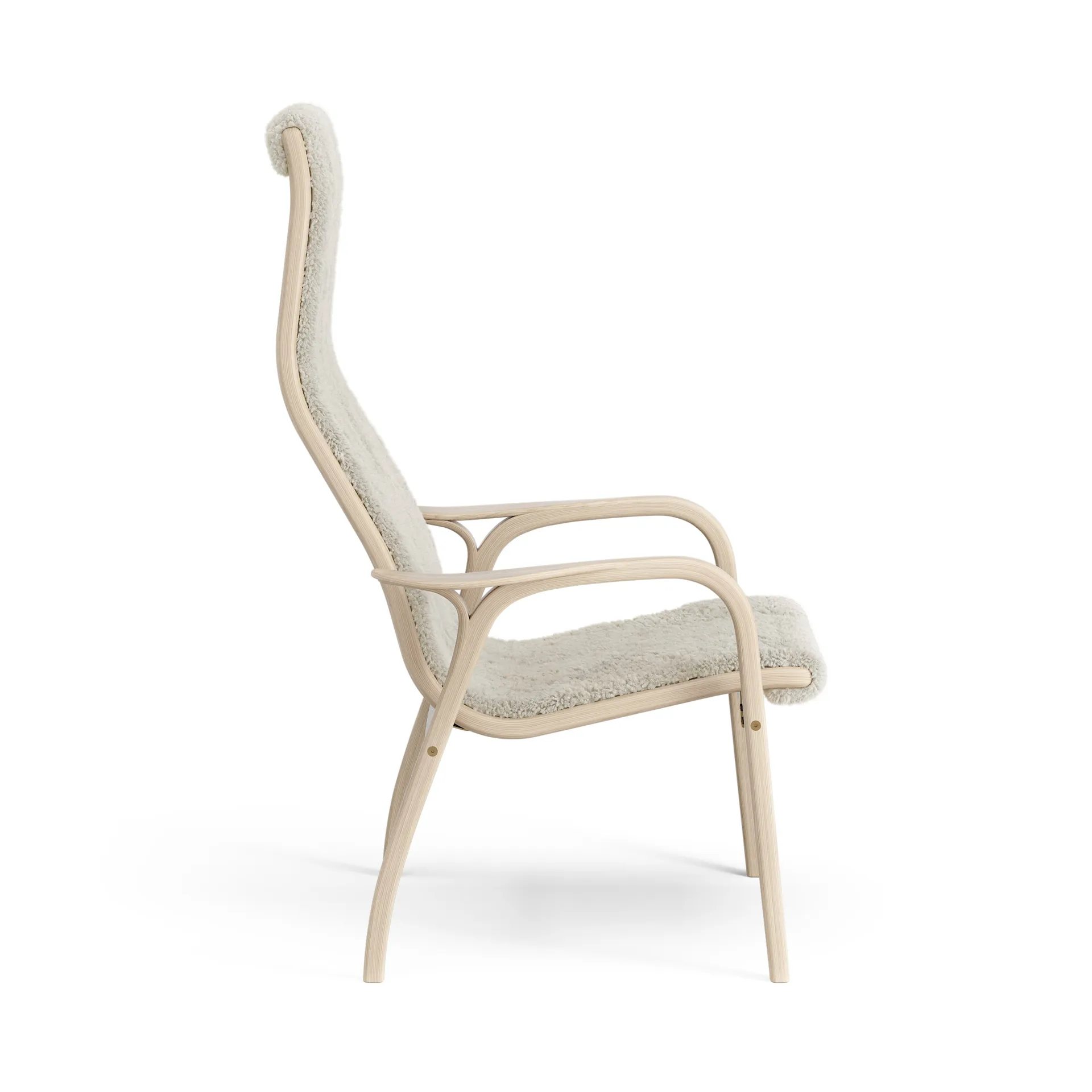 Lamino fåtölj vitpigmenterad ek/fårskinn, Moonlight (beige) Swedese