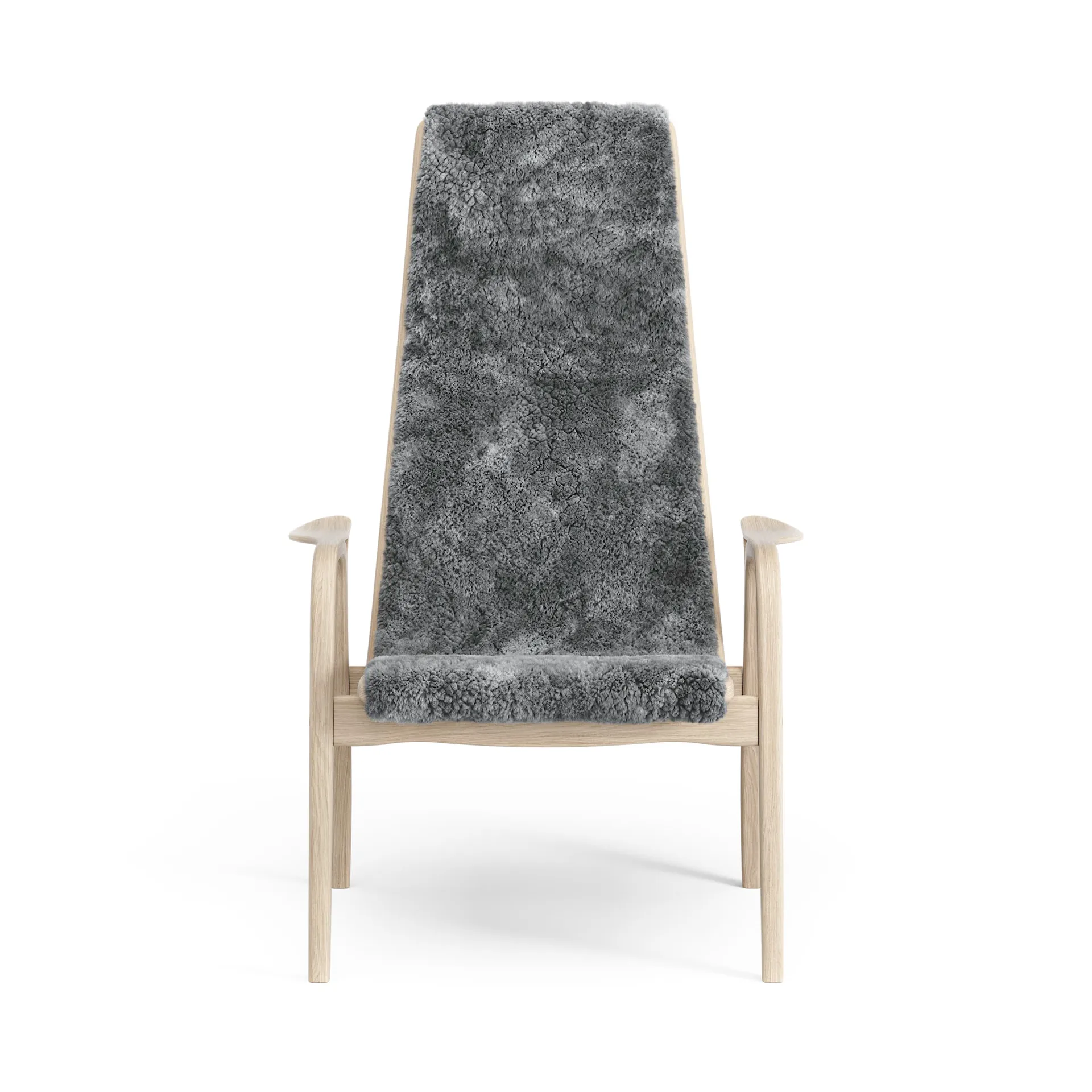 Lamino fåtölj vitpigmenterad ek/fårskinn, Scandinavian Grey (grå) Swedese