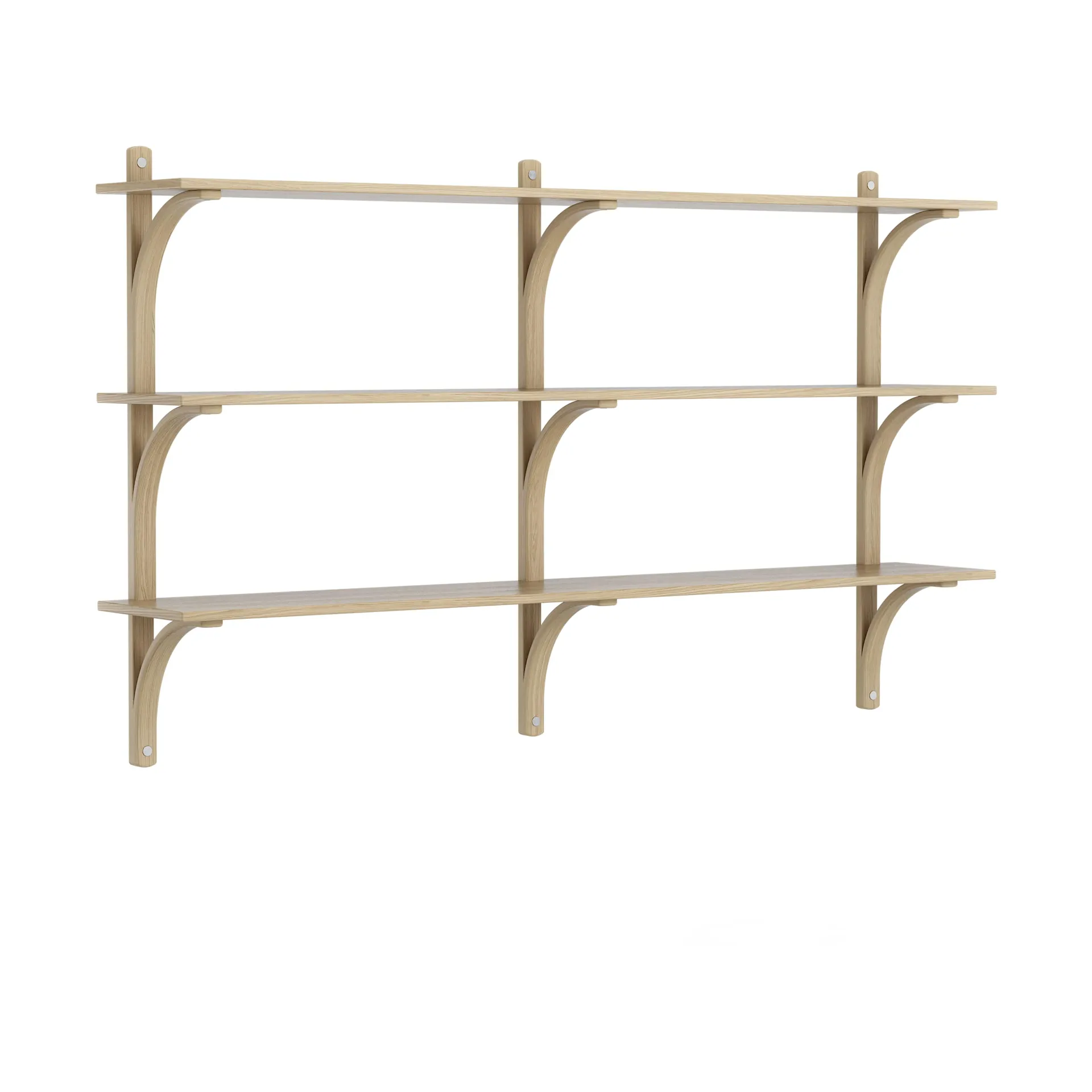 Levi hylla 3 hyllplan, Naturlackerad ek-aluminium, 180 cm Swedese