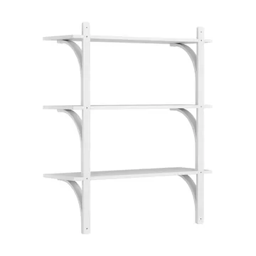 Levi hylla 3 hyllplan - Vitlaserad ask-mässing, 90 cm - Swedese